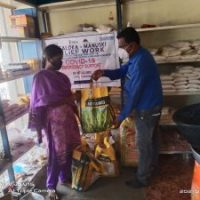 Ration Kit distribution to Covid19 patient’s Families at Nizamabad (Urban)Nagaloka – Manuski Relief Work
