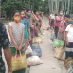 Ration Distribution for daily wagers at Changlang, Arunachal PradeshNagaloka – Manuski Relief Work